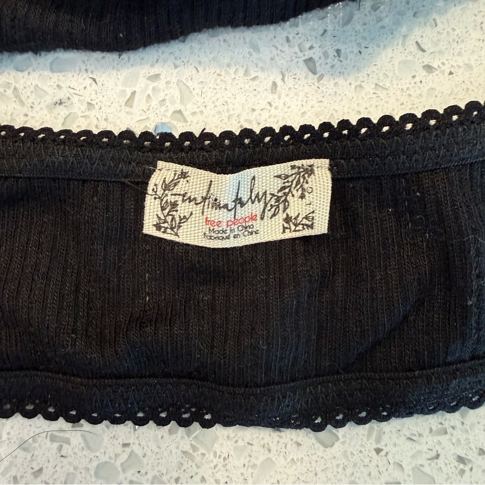 Free People Intimately Midnight Black Bralette Size L - Picture 3 of 4